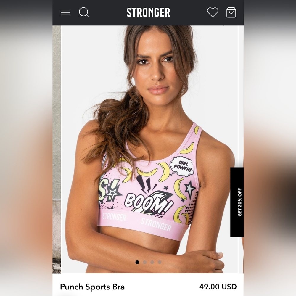 NWT, Stronger brand, banana padded sports bra